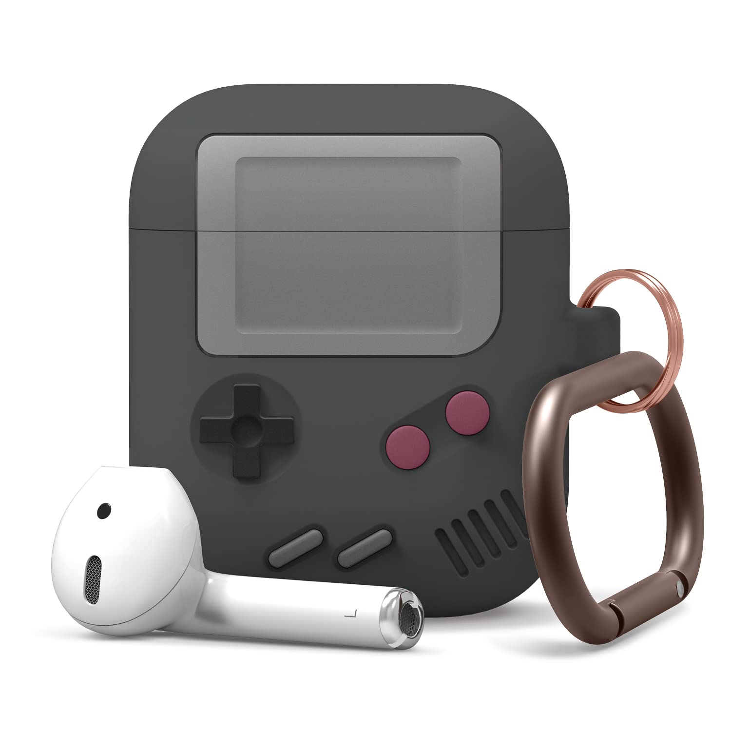 Capa Airpods Elago Aw5 Classic Game Player De Silicone Cinza Escuro