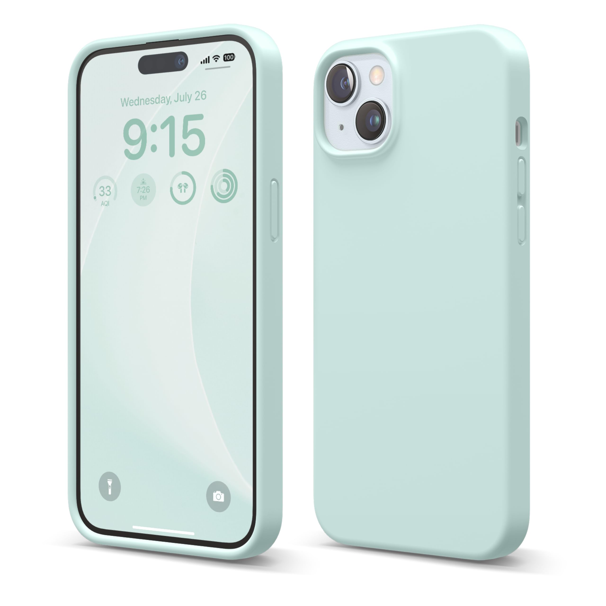 Capa Elago De Silicone Líquido Compatível Para Iphone 15 Plus Aqua Sky