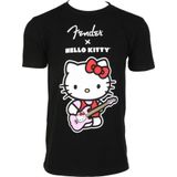 Camiseta Fender Hello Kitty Front Logo Preto Para Homens Tamanho L