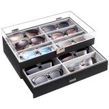 Organizador De Óculos De Sol Procase, 12 Slots, Acrílico Transparente, Preto