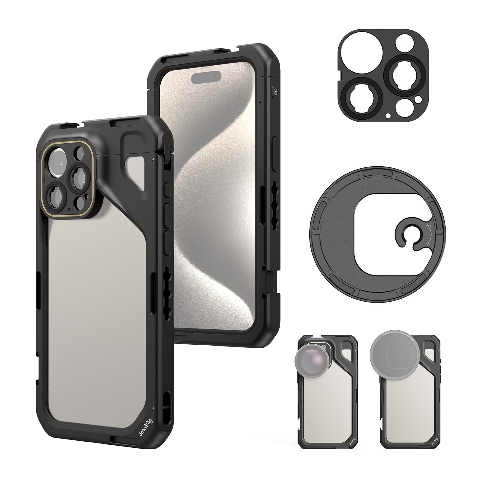 Gaiola De Telefone Smallrig Para Iphone 15 Pro Com Adaptador De Filtro De 67 Mm