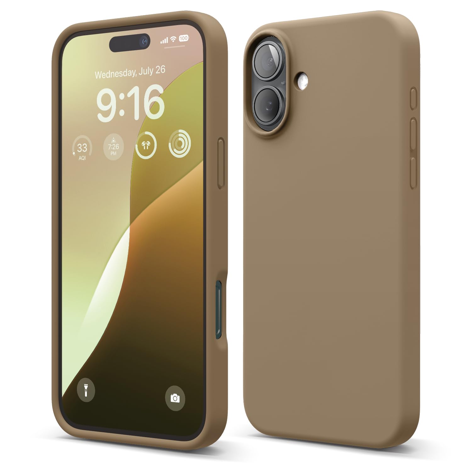 Capa De Telefone Elago Compatível Com Iphone 16 Plus Marrom De Silicone