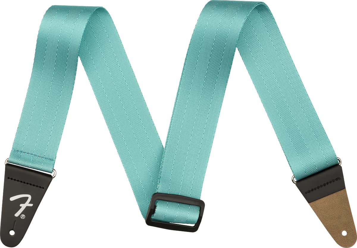 Alça De Guitarra Fender Am Pro Seat Belt Miami Blue Com 5 Cm De Largura