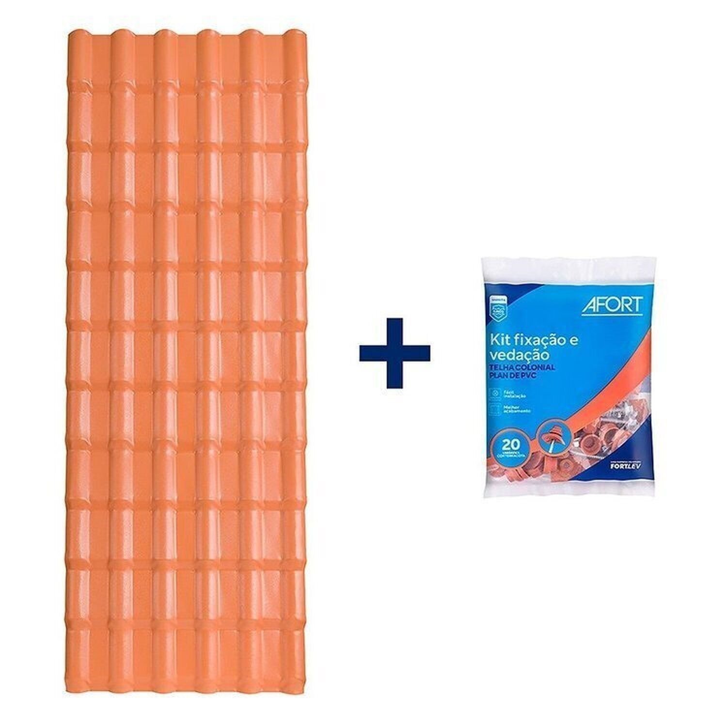 Kit Com 5 Telhas Plan Pvc 2,42x0,88 6 Ondas Com 4 Kit Fixação E Vedação ...