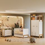 Quarto Para Bebê Completo Com Guarda-roupa, Berço E Cômoda fantasia Branco Acetinado