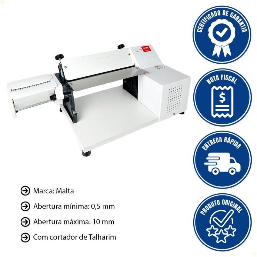 Cilindro Laminador Elétrico Malta 28 Cm Com Cortador De Talharim Branco 127v 3117000 - imagem 2