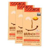 Kit 3x: Chocolate Branco Crocante Zero Açúcar Vegano Cookoa