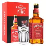 Kit Jack Daniels Fire Canela 1000ml Com Copo Personalizado