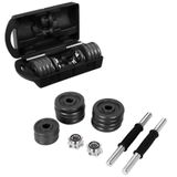 Kit Halteres Barras E Anilhas 19 Peças Completo Exercicios Musculacao Em Casa Academia Fitness Profissional Com Maleta