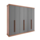 Guarda-roupa Casal Capri 6 Portas 6 Gavetas Avelã E Linho