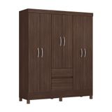 Guarda-roupa Casal Flash 6 Portas 2 Gavetas Café