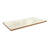 Tampo Para Mesa De Jantar Kepp Vidro Off White E Canela 180 Cm
