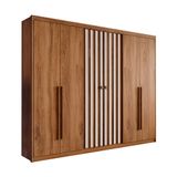 Guarda-roupa Casal Vancouver Flex 6 Portas 3 Gavetas Freijó E Linho