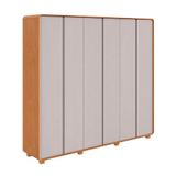 Guarda-roupa Casal Loop Com Pés 6 Portas 6 Gavetas Amêndoa E Off White