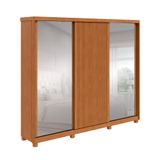 Guarda-roupa Casal Com Espelho Ollie Com Pés 3 Portas 6 Gavetas Amêndoa