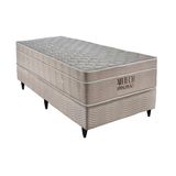 Base Para Cama Box Solteiro Camurça Ii Com Colchão Airtech Spring Mola Superpocket (25x88x188) Bege