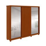 Guarda-roupa Casal Com Espelho Ollie Com Pés 3 Portas 6 Gavetas Frassino