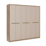 Guarda-roupa Casal Belmont 6 Portas 3 Gavetas Noce E Off White