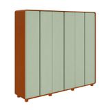 Guarda-roupa Casal Loop Com Pés 6 Portas 6 Gavetas Frassino E Sálvia