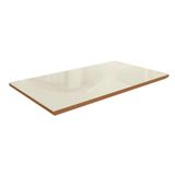 Tampo Para Mesa De Jantar Kepp Vidro Off White E Canela 160 Cm