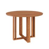 Mesa De Jantar Redonda Com Tampo Mdf Flora Cinamomo 110 Cm