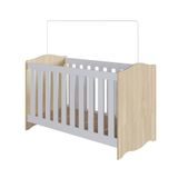 Berço 3 Em 1 Com Colchão Espuma D18 (10x60x130) Encanto Branco E Carvalho