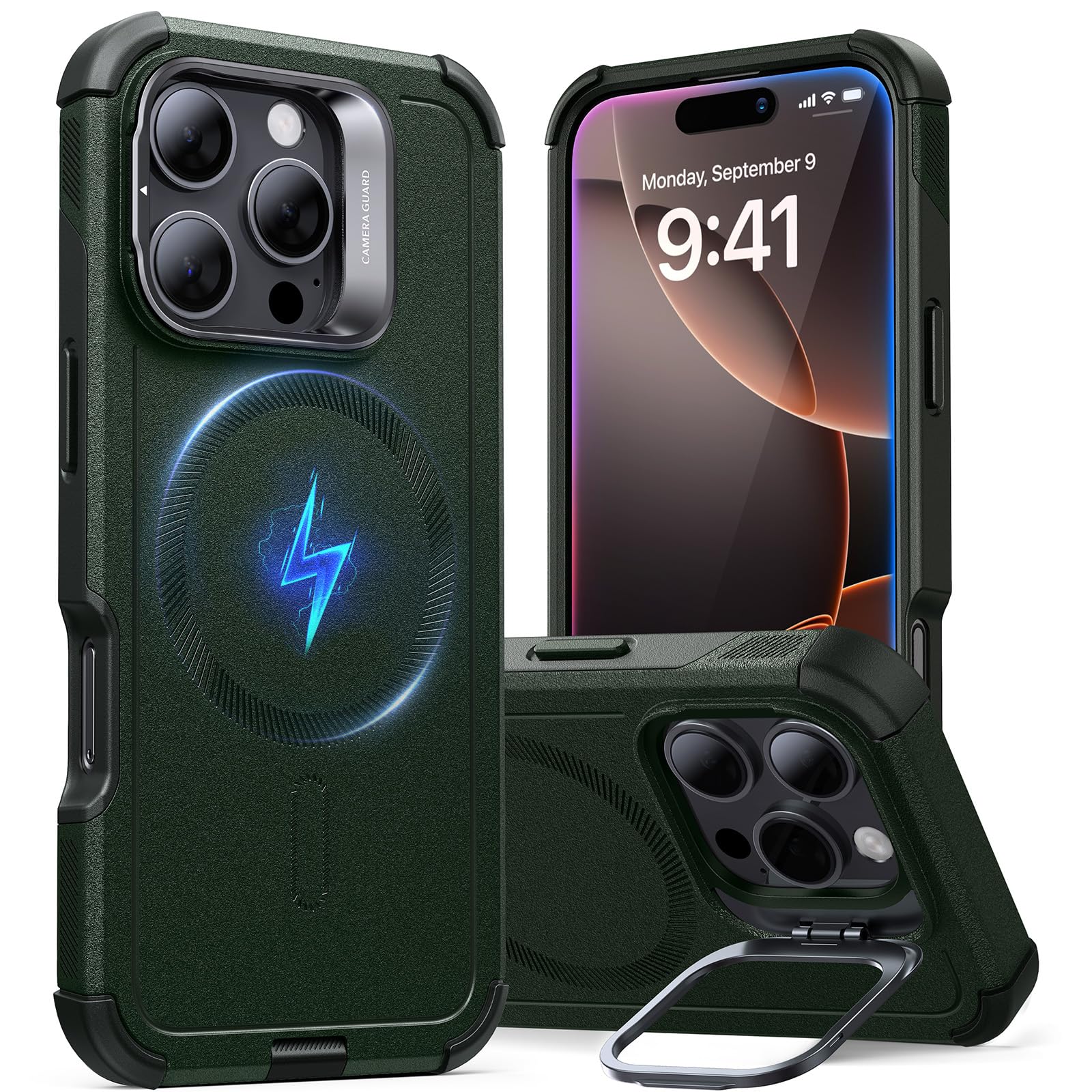 Capa De Telefone Esr Cyber Series Com Suporte Para Iphone 16 Pro Verde