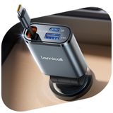 Carregador De Carro Lamicall Retrátil Usb C De Carregamento Rápido 57w
