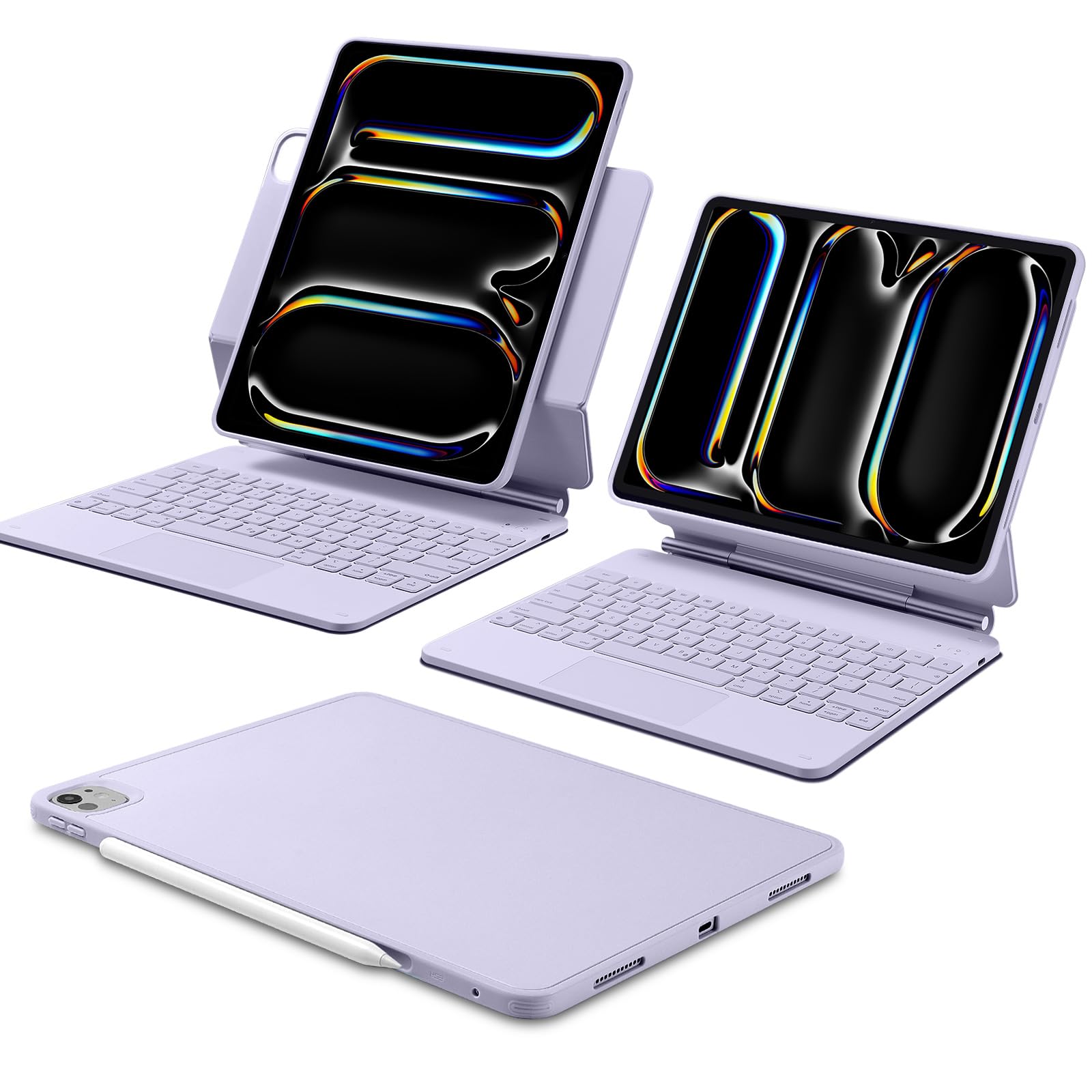 Capa Para Ipad Pro De 13 Polegadas Com Teclado Esr Rebound 360 Roxa