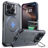 Capa De Telefone Esr Para Iphone 16 Pro Com Suporte De Proteção Contra Quedas De 7 M, Cinza