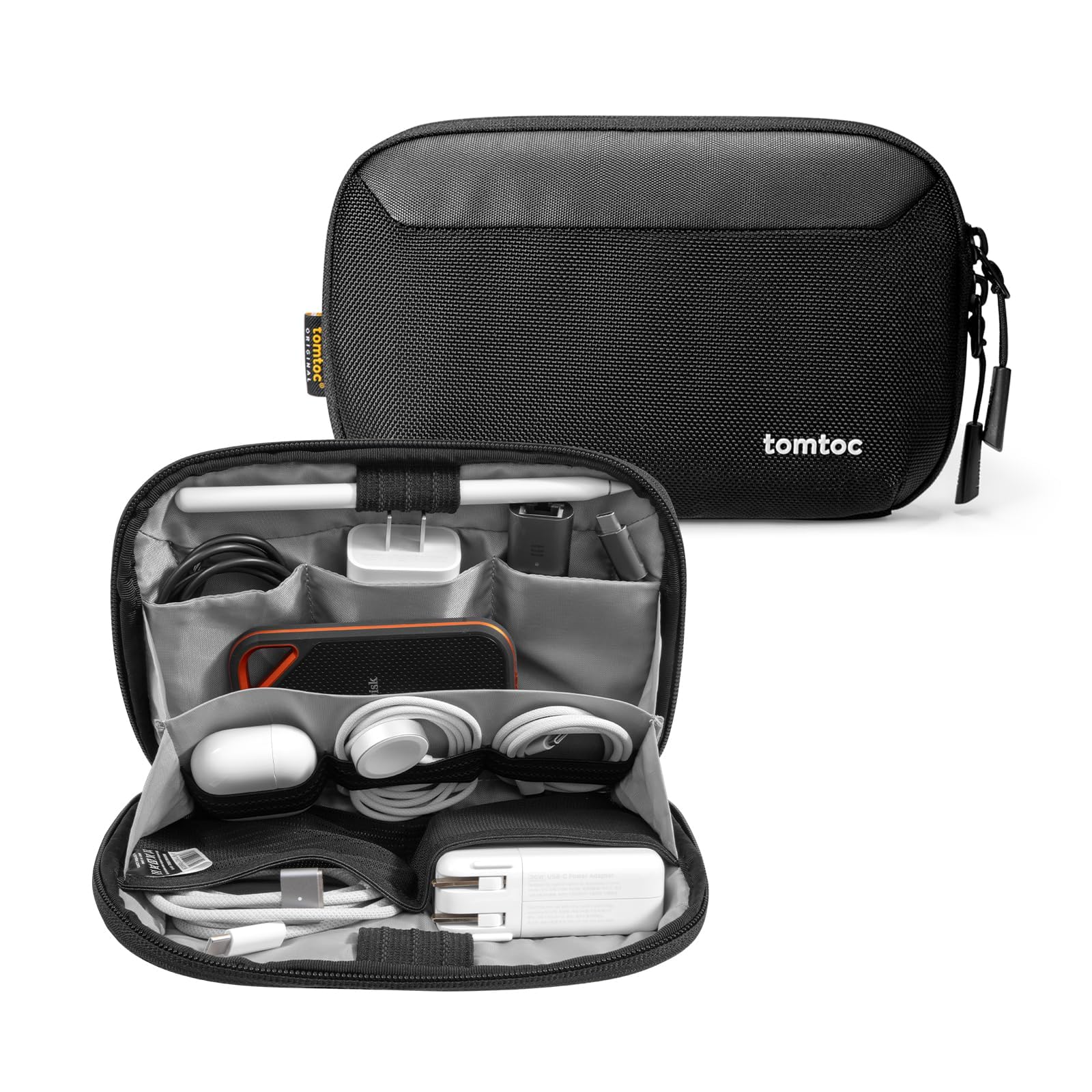 Bolsa Organizadora De Cabos De Viagem Tomtoc Para Eletrônicos Preta