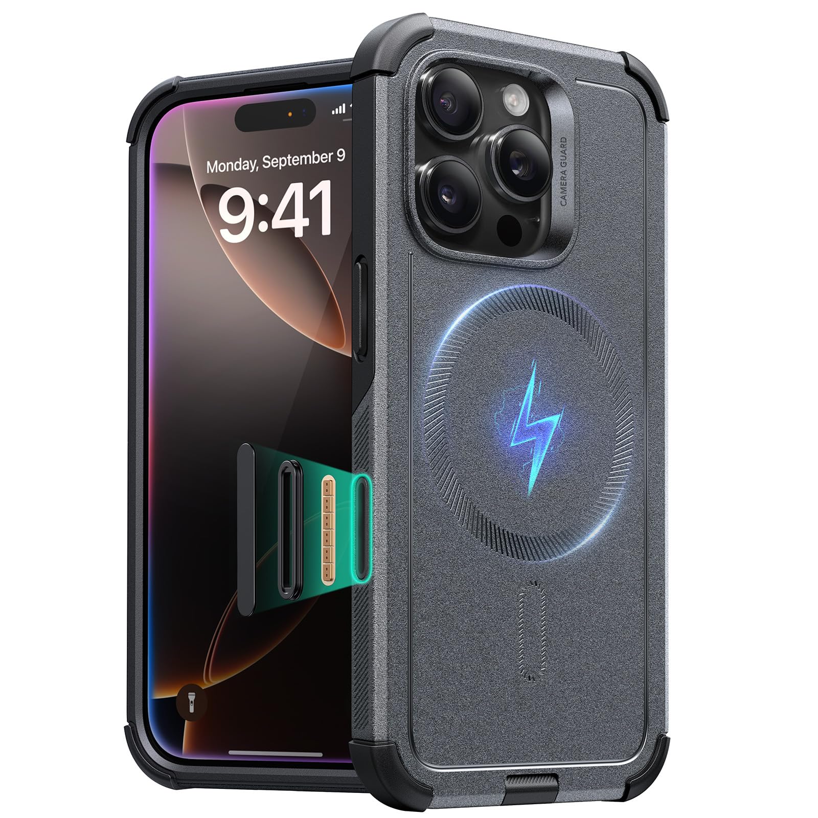 Capa De Telefone Esr Para Iphone 16 Pro Cyber Series Com Magsafe Grey