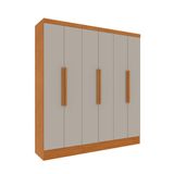 Guarda-roupa Casal Vietri Sem Pés 6 Portas 4 Gavetas Cinamomo E Off White