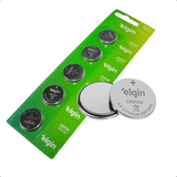 5 Pilhas Baterias Moeda Elgin Lithium Cr2032 3v
