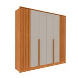 Guarda-roupa Casal Vicenzo Sem Pés 6 Portas 4 Gavetas Cinamomo E Off White