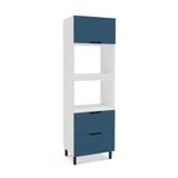 Paneleiro Meena 2 Portas 1 Gaveta Azul E Branco