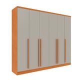 Guarda-roupa Casal Sevila Sem Pés 6 Portas 8 Gavetas Cinamomo E Off White