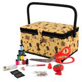 Cesta De Costura Singer Yellow Vintage Com Acesso Ao Kit De Costura.