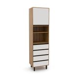 Paneleiro Confort 1 Porta 4 Gavetas Cinamomo E Off White
