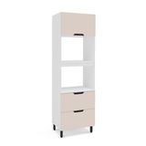 Paneleiro Meena 2 Portas 1 Gaveta Creme E Branco