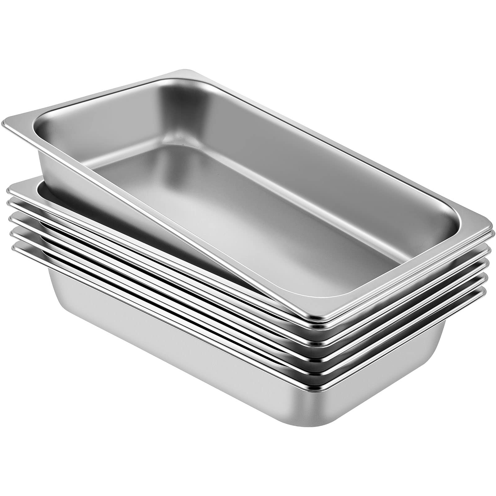 Panela De Mesa A Vapor Vevor Hotel Pans, Tamanho Completo, 4 Polegadas, Pacote Com 6
