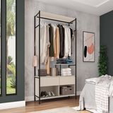 Guarda-roupa Barcelona 187cm X 119cm Closet Preto /off White