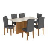 Conjunto Para Cozinha Com 6 Cadeiras Monaco Freijó/cacau