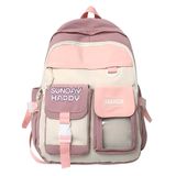 Mochila Juvenil Feminina Passeio Cores: Roxo Com Rosa