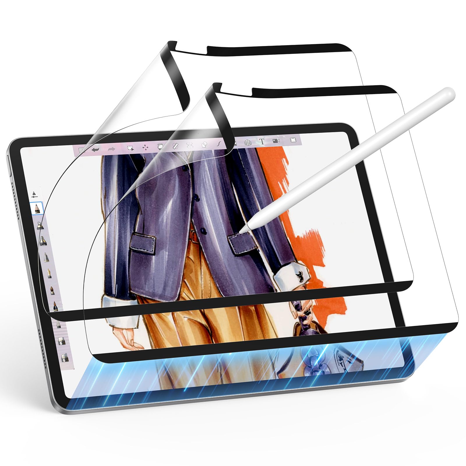 Protetor De Tela Esr Paper-feel Magnetic Ipad Air 13", Pacote Com 2