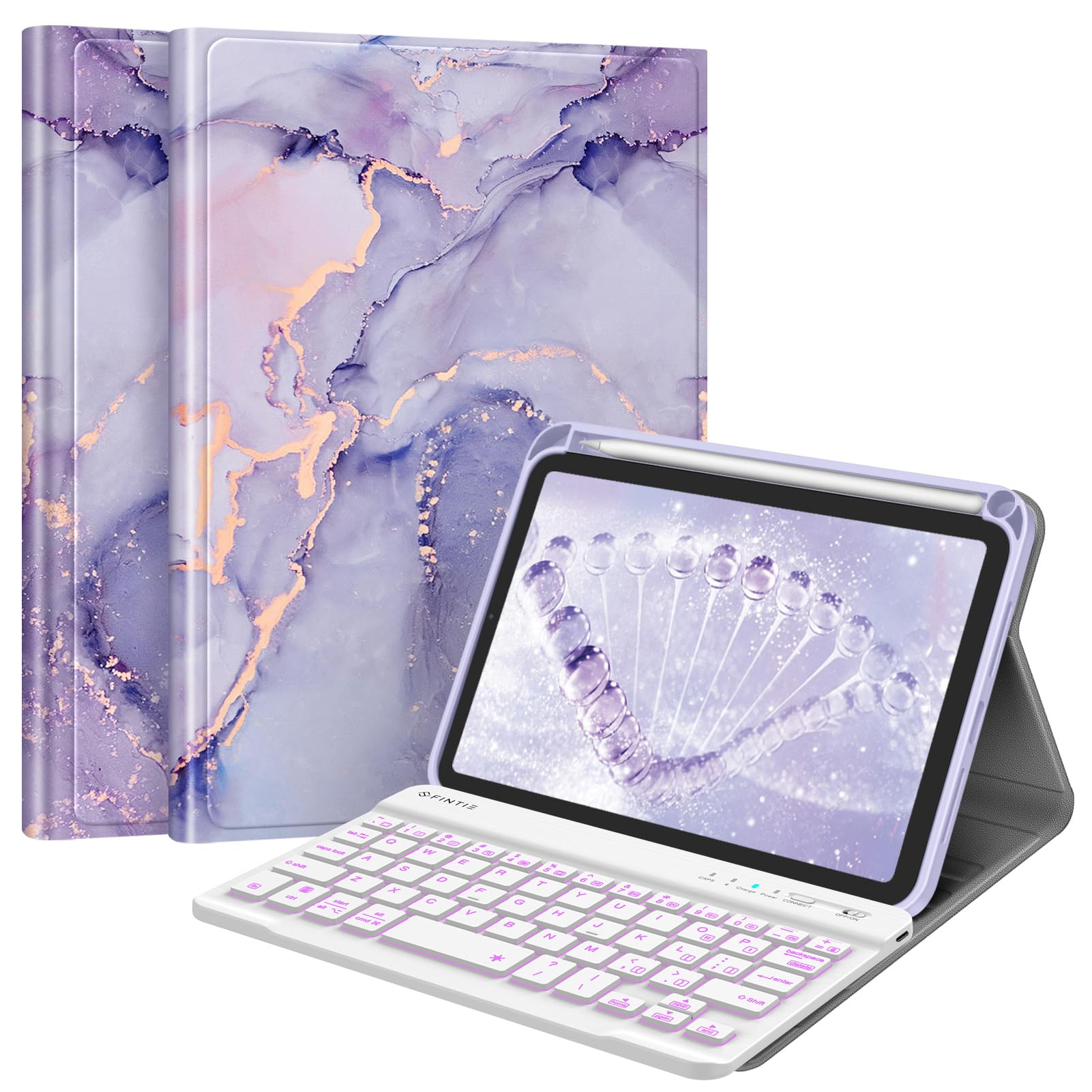 Capa De Teclado Fintie Para Ipad Mini De 7ª Geração 2024 8,3" Lilás