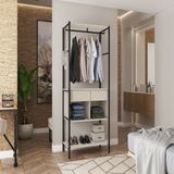 Guarda-roupa Paris 187cm X 90cm Closet Preto/ Off White