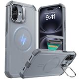 Capa De Telefone Esr Para Iphone 16 Com Suporte De 23 Pés, Proteção Contra Quedas, Cinza Claro