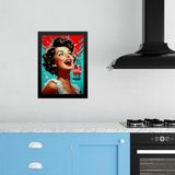 Quadro Decorativo Cozinha Pin Up Girl Refrigerante 45x34cm