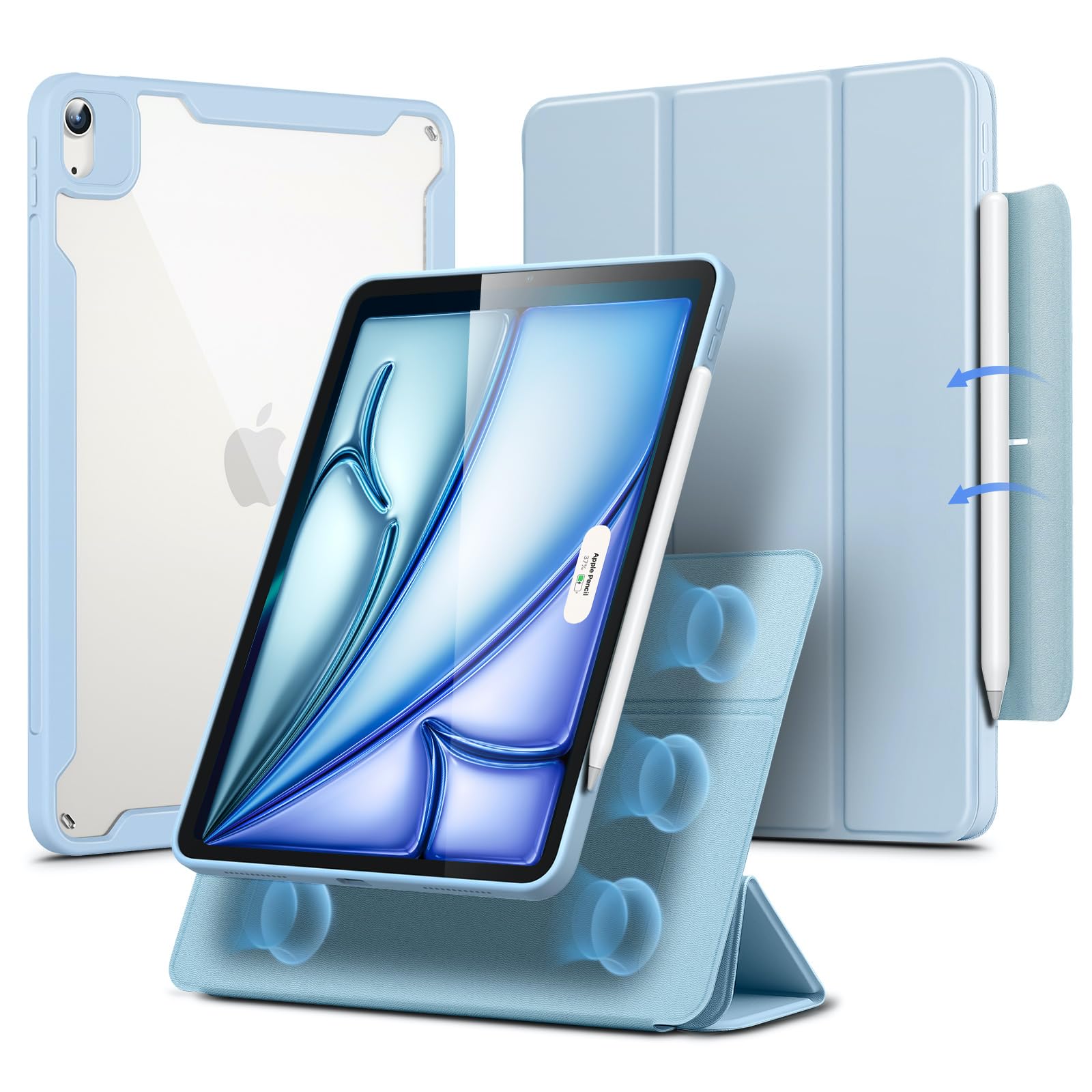 Capa Para Ipad Air Esr De 11 Polegadas 2025 M3/m2 Com Porta-lápis Azul Celeste
